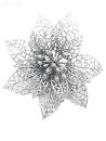 Deko-Blüte silber 11 cm Glitzer Sternblume